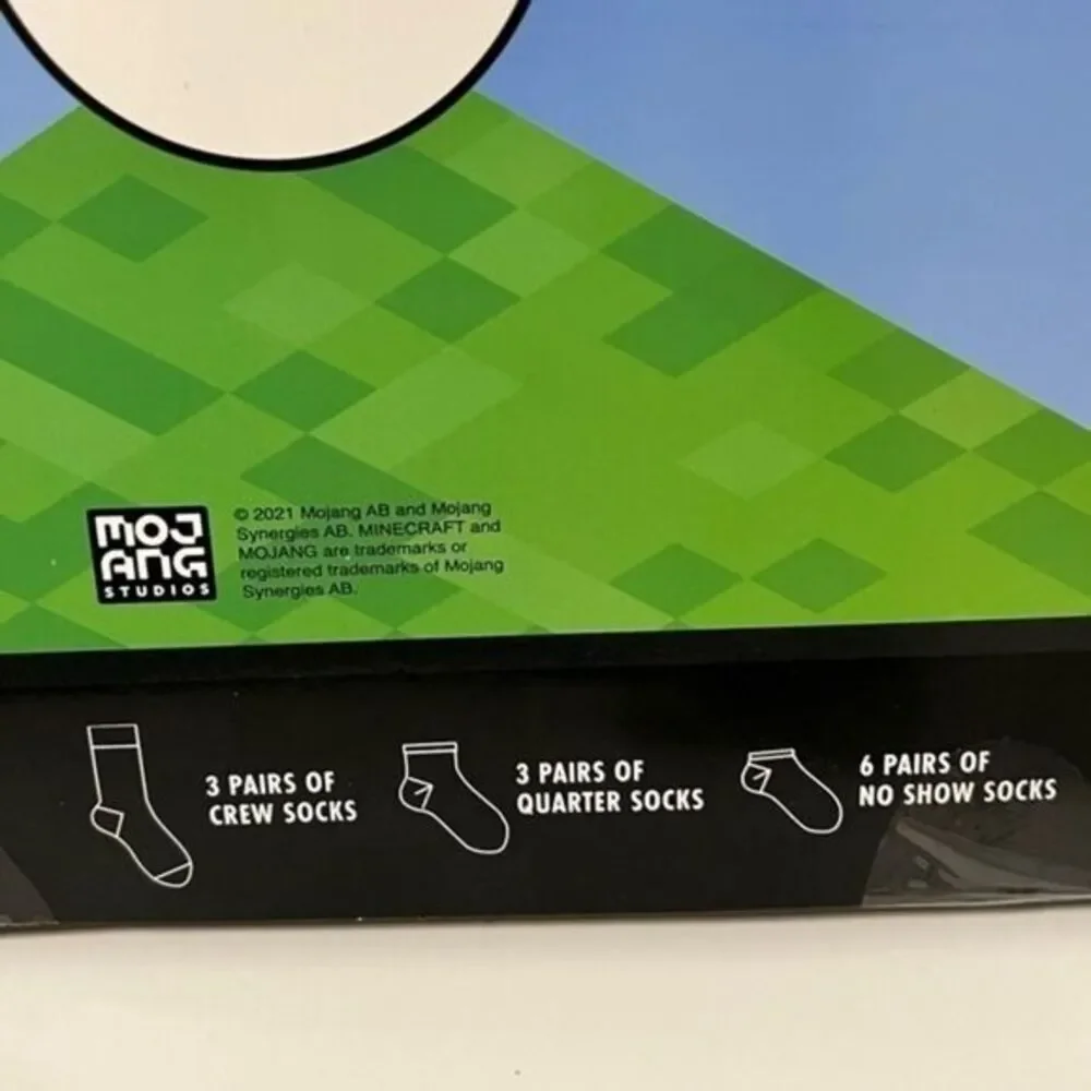 New Minecraft Boy's 12‎ Days of Socks Advent Box